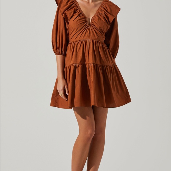 NWT Aster The Label Brown “Nixi” Dress - Picture 2 of 8